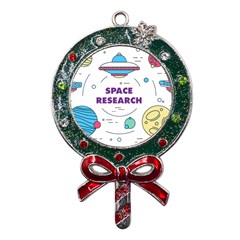 Unidentified Flying Object Ufo Space Outer Metal X mas Lollipop With Crystal Ornament by Sarkoni