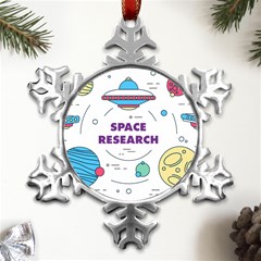 Unidentified Flying Object Ufo Space Outer Metal Small Snowflake Ornament by Sarkoni