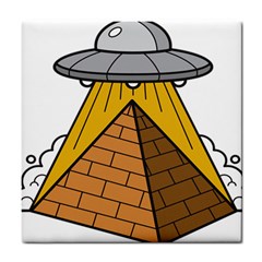 Unidentified Flying Object Ufo Under The Pyramid Tile Coaster by Sarkoni