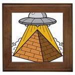 Unidentified Flying Object Ufo Under The Pyramid Framed Tile Front