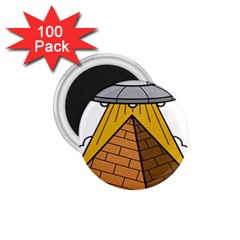 Unidentified Flying Object Ufo Under The Pyramid 1 75  Magnets (100 Pack)  by Sarkoni