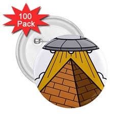 Unidentified Flying Object Ufo Under The Pyramid 2 25  Buttons (100 Pack)  by Sarkoni