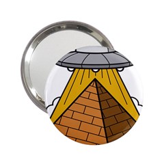 Unidentified Flying Object Ufo Under The Pyramid 2 25  Handbag Mirrors by Sarkoni