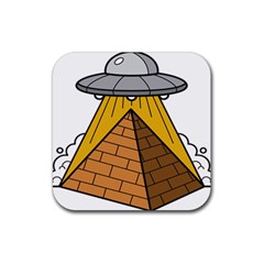 Unidentified Flying Object Ufo Under The Pyramid Rubber Coaster (square) by Sarkoni