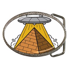 Unidentified Flying Object Ufo Under The Pyramid Belt Buckles by Sarkoni