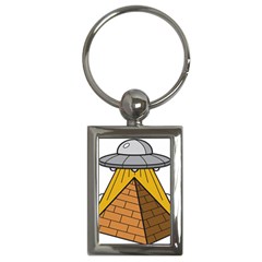 Unidentified Flying Object Ufo Under The Pyramid Key Chain (rectangle) by Sarkoni