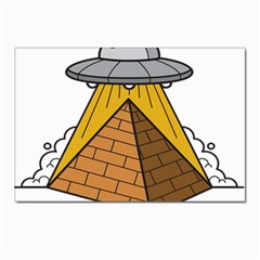 Unidentified Flying Object Ufo Under The Pyramid Postcards 5  X 7  (pkg Of 10) by Sarkoni