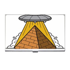 Unidentified Flying Object Ufo Under The Pyramid Business Card Holder by Sarkoni