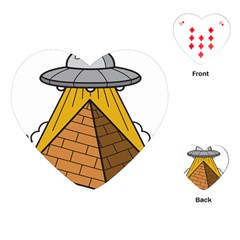 Unidentified Flying Object Ufo Under The Pyramid Playing Cards Single Design (heart) by Sarkoni