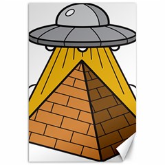 Unidentified Flying Object Ufo Under The Pyramid Canvas 20  X 30  by Sarkoni