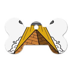 Unidentified Flying Object Ufo Under The Pyramid Dog Tag Bone (one Side) by Sarkoni