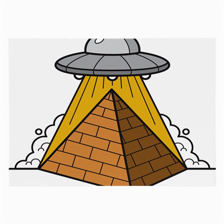 Unidentified Flying Object Ufo Under The Pyramid Large Glasses Cloth (2 Sides)