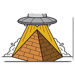 Unidentified Flying Object Ufo Under The Pyramid Large Doormat by Sarkoni