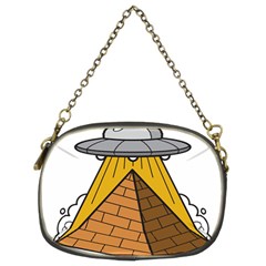 Unidentified Flying Object Ufo Under The Pyramid Chain Purse (two Sides) by Sarkoni