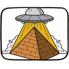 Unidentified Flying Object Ufo Under The Pyramid Two Sides Fleece Blanket (mini) by Sarkoni