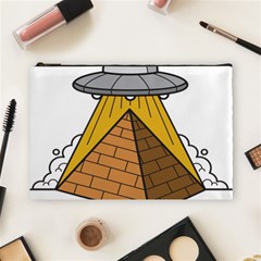 Unidentified Flying Object Ufo Under The Pyramid Cosmetic Bag (large) by Sarkoni