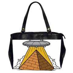 Unidentified Flying Object Ufo Under The Pyramid Oversize Office Handbag (2 Sides) by Sarkoni