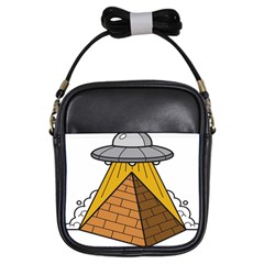 Unidentified Flying Object Ufo Under The Pyramid Girls Sling Bag by Sarkoni