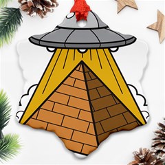 Unidentified Flying Object Ufo Under The Pyramid Ornament (snowflake) by Sarkoni