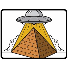 Unidentified Flying Object Ufo Under The Pyramid Two Sides Fleece Blanket (large) by Sarkoni