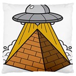 Unidentified Flying Object Ufo Under The Pyramid Standard Premium Plush Fleece Cushion Case (Two Sides) Front