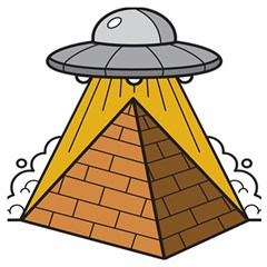 Unidentified Flying Object Ufo Under The Pyramid Wooden Puzzle Square by Sarkoni