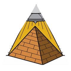 Unidentified Flying Object Ufo Under The Pyramid Wooden Puzzle Triangle by Sarkoni