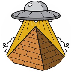 Unidentified Flying Object Ufo Under The Pyramid Wooden Puzzle Round by Sarkoni