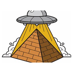 Unidentified Flying Object Ufo Under The Pyramid Premium Plush Fleece Blanket (extra Small) by Sarkoni