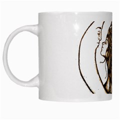 Psychedelic Art Drawing Sun And Moon Head Fictional Character White Mug by Sarkoni