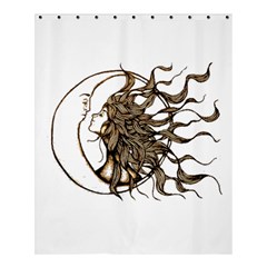 Psychedelic Art Drawing Sun And Moon Head Fictional Character Shower Curtain 60  X 72  (medium)  by Sarkoni