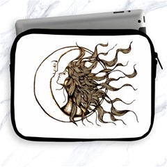 Psychedelic Art Drawing Sun And Moon Head Fictional Character Apple Ipad 2/3/4 Zipper Cases by Sarkoni