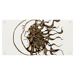 Psychedelic Art Drawing Sun And Moon Head Fictional Character Banner And Sign 6  X 3  by Sarkoni