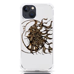 Psychedelic Art Drawing Sun And Moon Head Fictional Character Iphone 13 Tpu Uv Print Case by Sarkoni