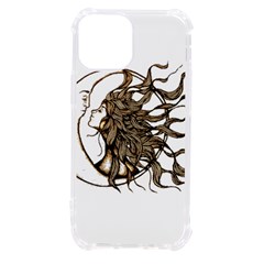 Psychedelic Art Drawing Sun And Moon Head Fictional Character Iphone 13 Mini Tpu Uv Print Case by Sarkoni