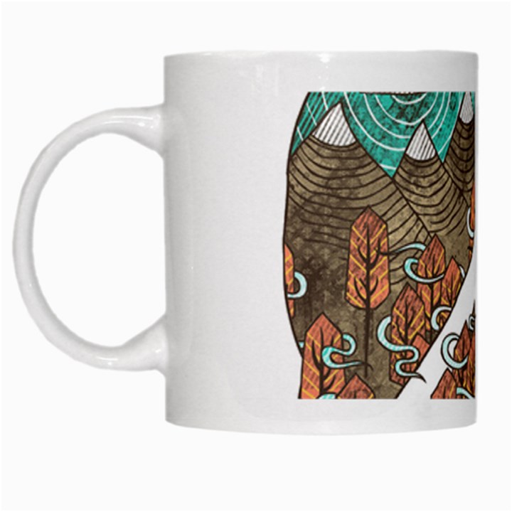 Psychedelic Art Painting Peace Drawing Landscape Art Peaceful White Mug