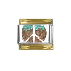 Psychedelic Art Painting Peace Drawing Landscape Art Peaceful Gold Trim Italian Charm (9mm) by Sarkoni