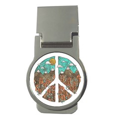 Psychedelic Art Painting Peace Drawing Landscape Art Peaceful Money Clips (round)  by Sarkoni