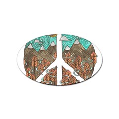 Psychedelic Art Painting Peace Drawing Landscape Art Peaceful Sticker Oval (10 Pack) by Sarkoni