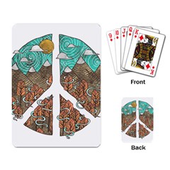 Psychedelic Art Painting Peace Drawing Landscape Art Peaceful Playing Cards Single Design (rectangle) by Sarkoni