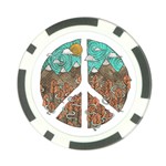 Psychedelic Art Painting Peace Drawing Landscape Art Peaceful Poker Chip Card Guard (10 pack) Front