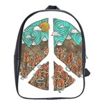 Psychedelic Art Painting Peace Drawing Landscape Art Peaceful School Bag (Large) Front