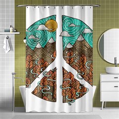 Psychedelic Art Painting Peace Drawing Landscape Art Peaceful Shower Curtain 48  X 72  (small)  by Sarkoni