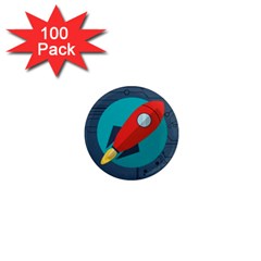 Rocket With Science Related Icons Image 1  Mini Magnets (100 pack) 