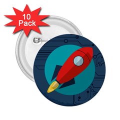 Rocket With Science Related Icons Image 2.25  Buttons (10 pack) 