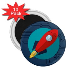 Rocket With Science Related Icons Image 2 25  Magnets (10 Pack)  by Bedest