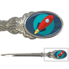 Rocket With Science Related Icons Image Letter Opener