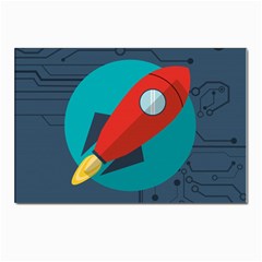 Rocket With Science Related Icons Image Postcards 5  x 7  (Pkg of 10)