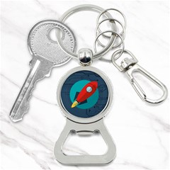 Rocket With Science Related Icons Image Bottle Opener Key Chain by Bedest