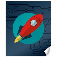 Rocket With Science Related Icons Image Canvas 16  x 20 